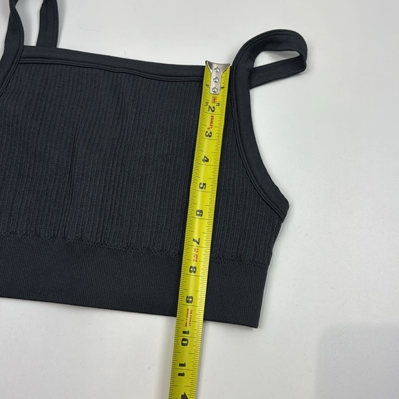 Harlow Charcoal Ribbed Crop Top - Picture 4 of 8